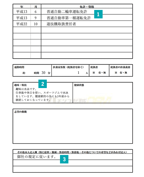 資格・希望欄の書き方